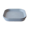 Mushie Square Dinnerware Plates For Kids | Made In Denmark, Set Of 2 (Cloud)
