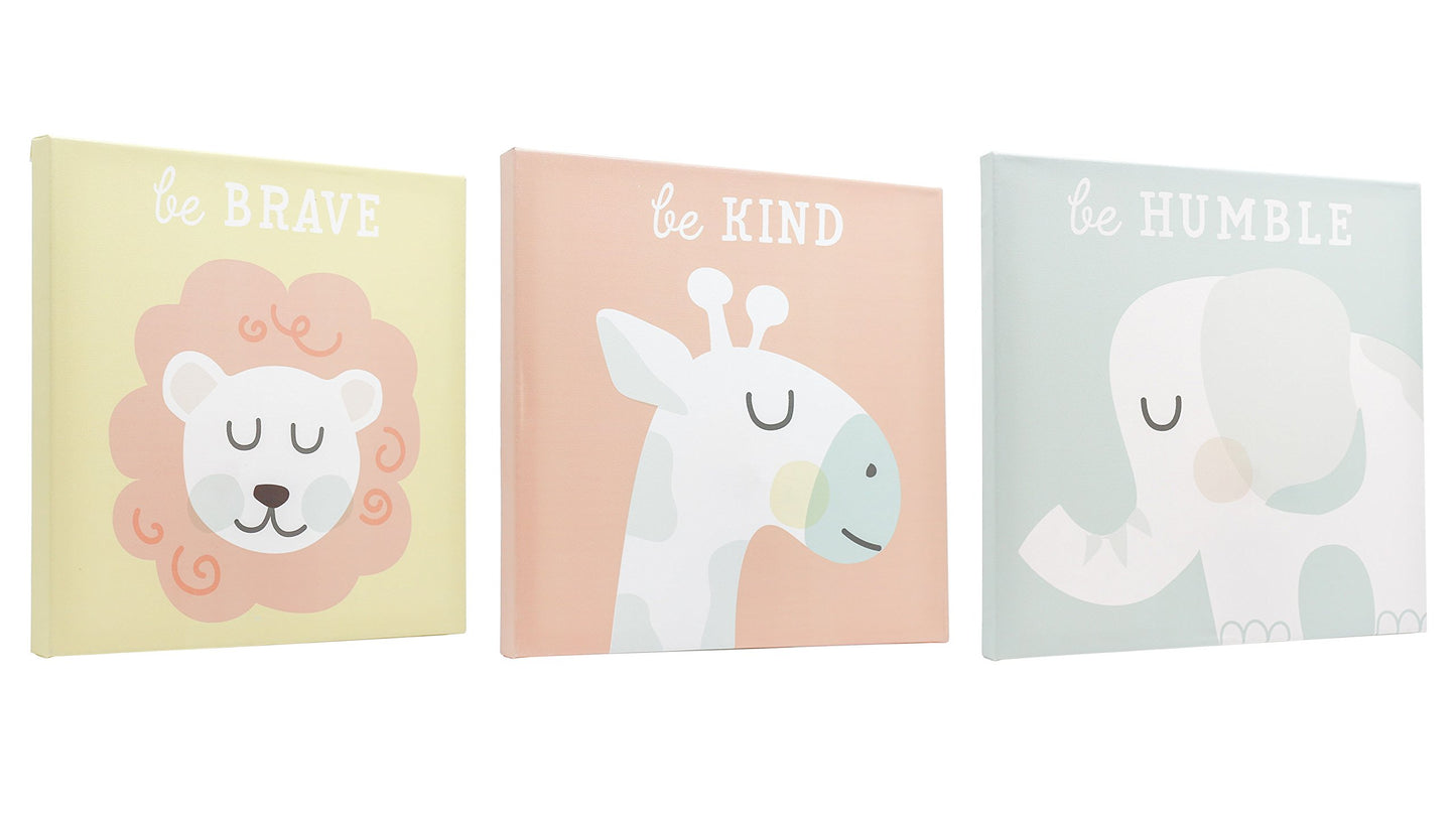 tiny ideas Pastel Animal Canvas Artwork - Postive Affirmations, Gender Neutral Nursery Wall D  cor, Gift For New And Expecting P