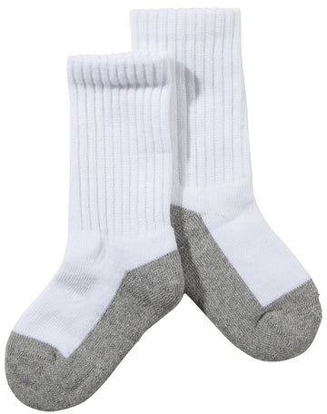 Jefferies Unisex Baby Sport Crew 6 Pk - White/Gry - 5-6.5