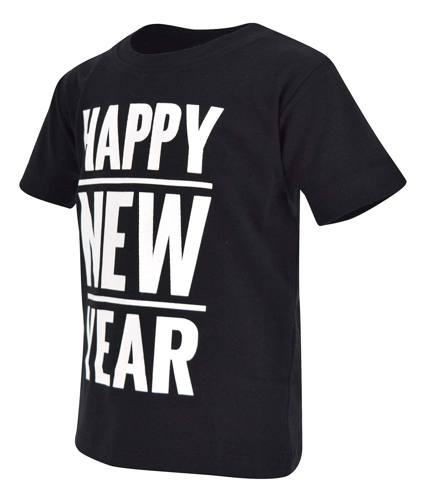 Unique Baby Boys Happy New Year 2023 Party Shirt (2T, Black)
