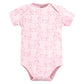 Touched By Nature Unisex Baby Organic Cotton Bodysuits, Pink Peanut, 6-9 Months