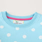 Akyzic Little Girl Sweatshirt Flamingo Long Sleeve Crewneck Blue Shirts Children Winter Outfits Cute Tops Kids Polka Dot Sweater