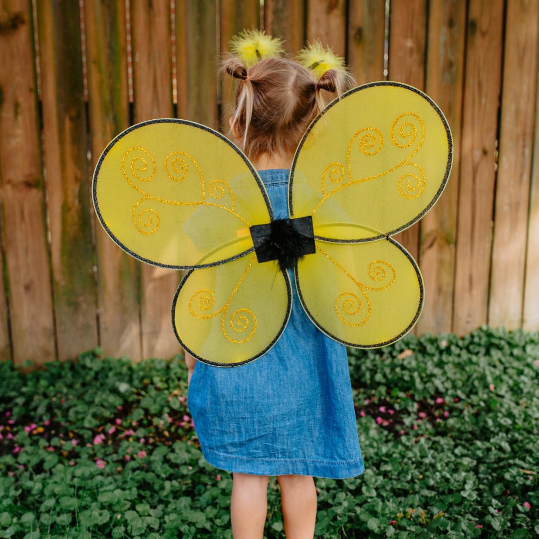Great Pretenders Bumble Bee Wings With Headband, Yelow/Black (One Size) Dress-Up Play