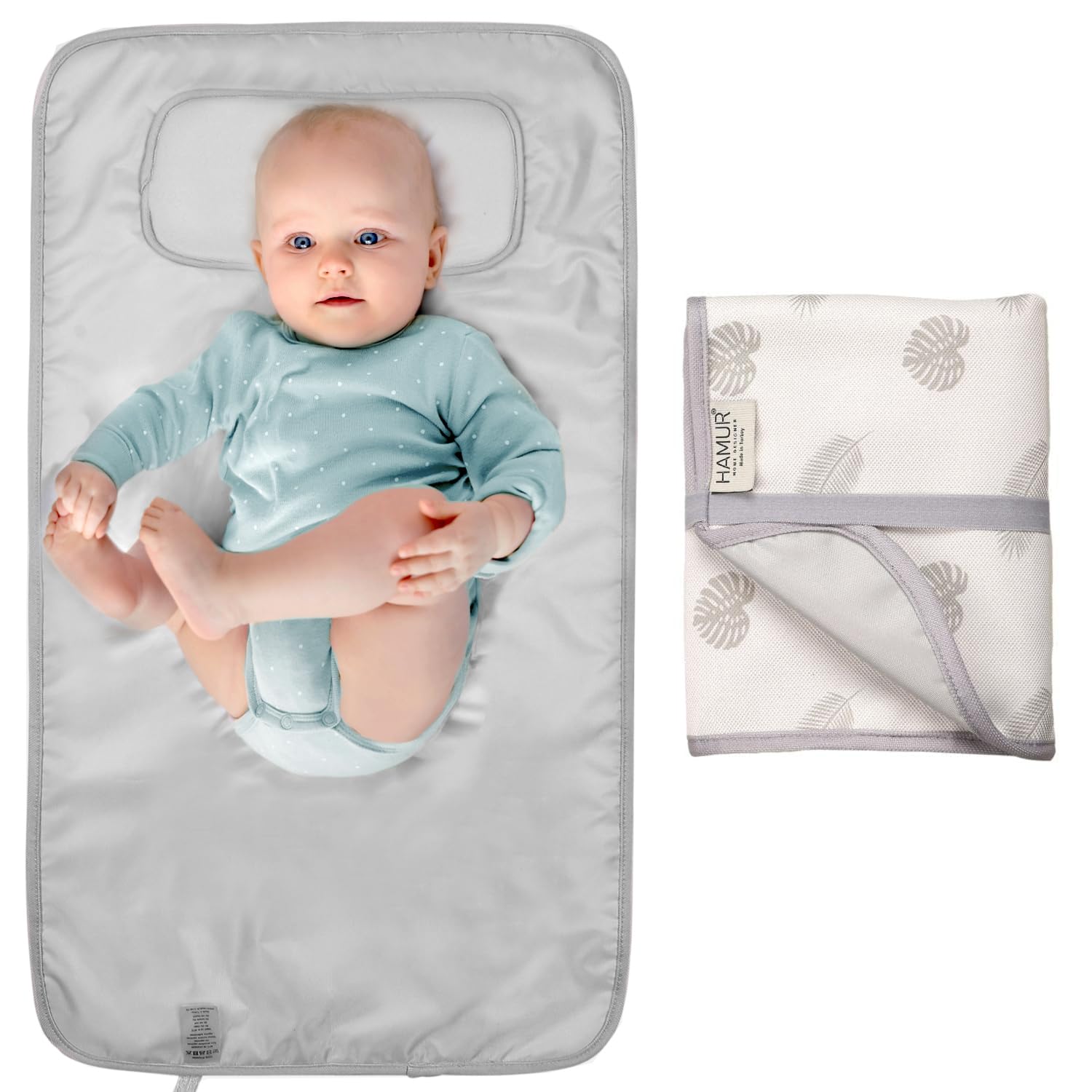 Hamur Home Portable Baby Changing Pad - Waterproof, Foldable & Lightweight Travel Mat - Soft & Machine Washable Diaper Changer -