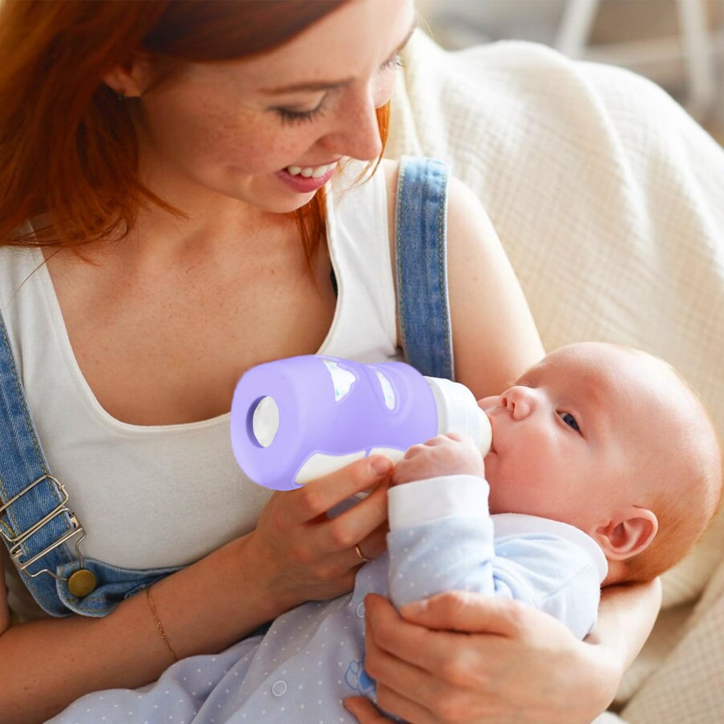 Busoha 4 Pack Silicone Sleeves For Avent Baby Bottles - Anti Breakage Baby Bottle Holder For Avent Natural Glass Baby Bottles,Co