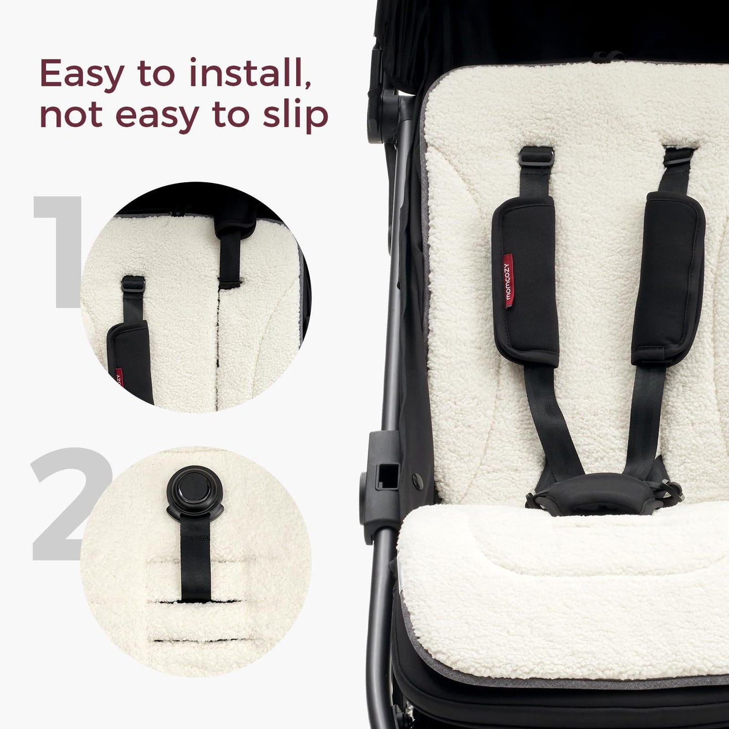 Momcozy Reversible Stroller Cushion | Universal Breathable Stroller Liner | Winter Warm Car Seat Liners | Crib Carriage Cushion