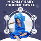 Michley Baby Boy Girl Animal Hooded Bath Towel, Soft Cotton Beach Swimming Washcloth For 0-6T, Elephant