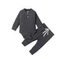 Newborn Baby Girl Boy Fall Clothes 3 6 12 18 24 Months Outfits Long Sleeve Knitted Cotton Romper & Pants Infant Winter Sets