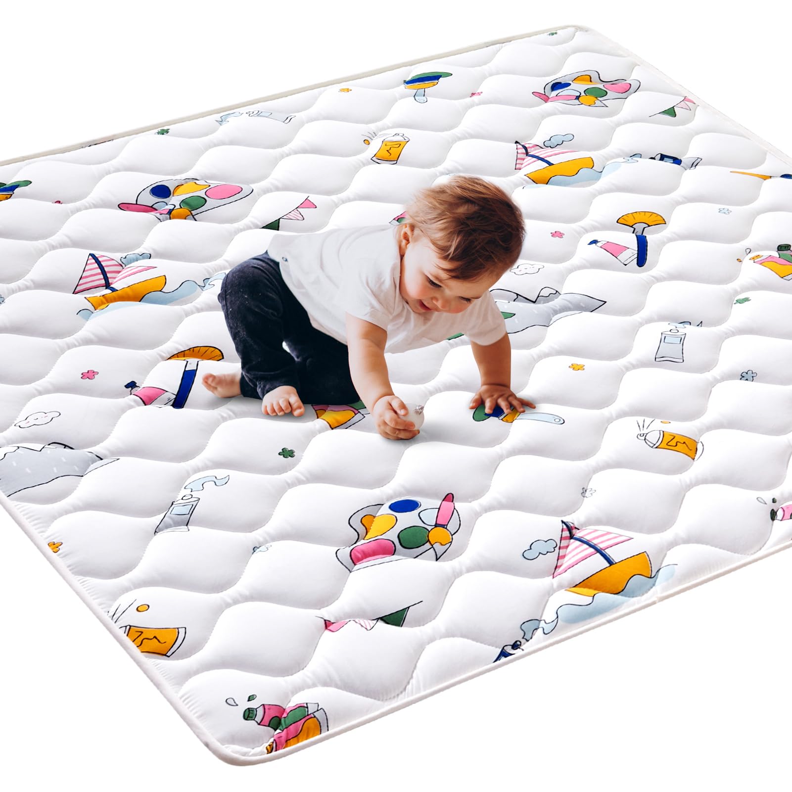 Vibe Bear High-Density Sponge Baby Play Mat,36X36 Inches Thicken One-Piece Infants Crawling Mat,Comfortable And Soft Baby Playma