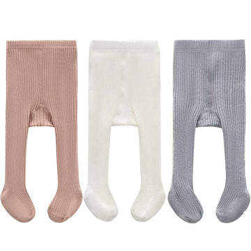 Cecorc Baby Tights - Thick Toddlers Girl Leggings-Seamless Cable Knit Cotton Stockings - Kids Pantyhose, 5-6 Years,3 Pack (Grey/