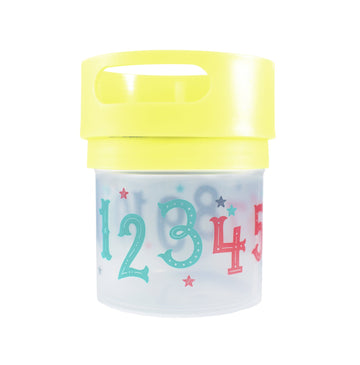 Munchie Mug No-Spill Snack Cup Yellow Lid, 12 Oz Jar, Made In The Usa
