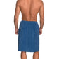 Towelselections Mens Shower Wrap Adjustable Cotton Terry Velour Wrap Gym Body Cover Up Small/Medium Dutch Blue