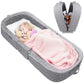 Reawul Portable Folding Toddler Travel Bed,Kids Floor Bed, Washable Cot For Toddlers And Child,Grey