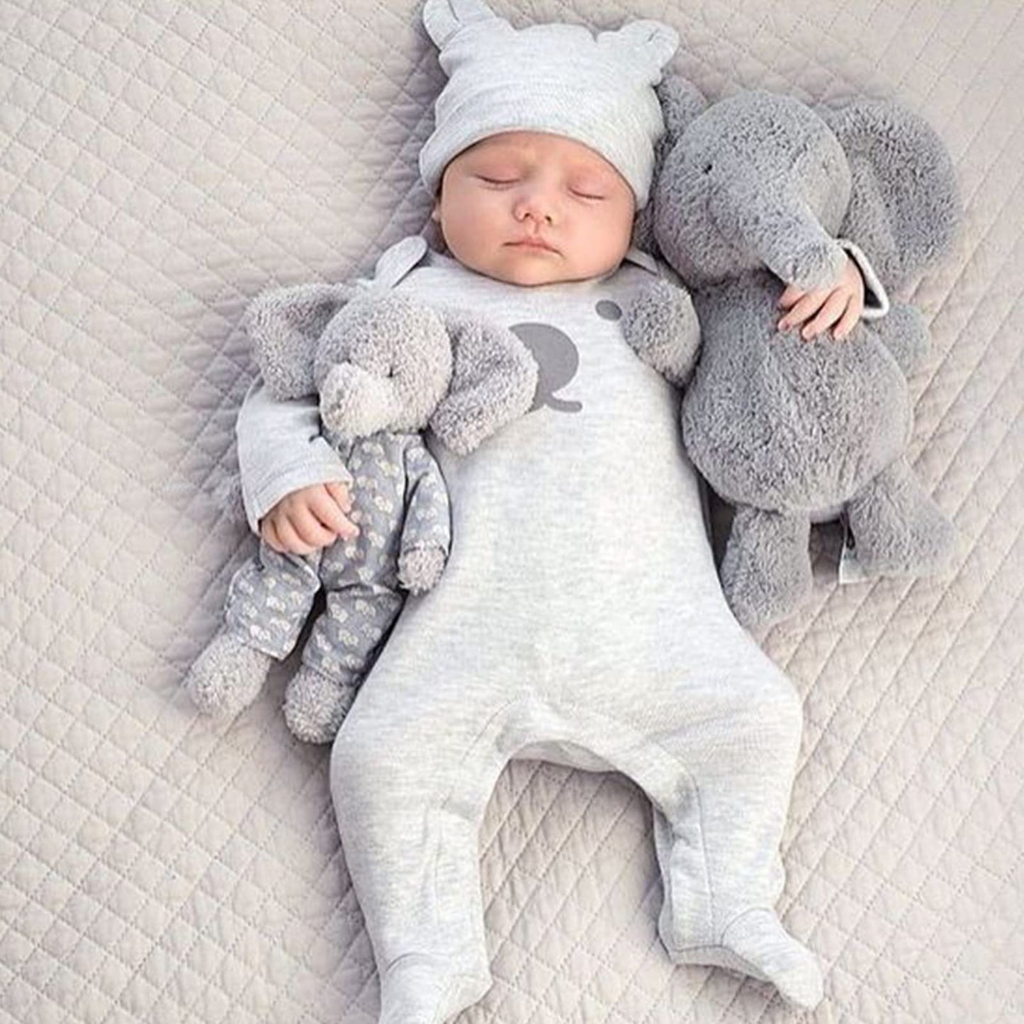 Bqubo Newborn Baby Hats Mittens Set Hospital Hat Beanie Bear Ears Preemie Infant Cotton Caps Gloves No Scratch Mittens For Baby