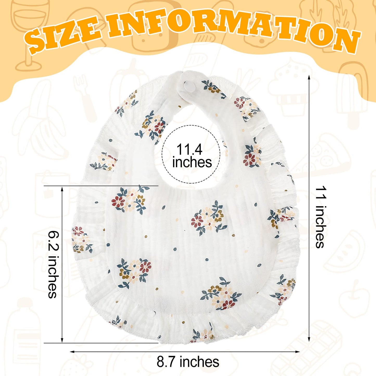 Mepase 10 Pcs Large Muslin Baby Girl Bibs Drool Teething Bibs Lap Shoulder For Boy Girls Teething(Elegant Colors)