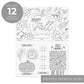 Thanksgiving Coloring Activity Placemats / 12 Happy Fall Coloring Sheets / 11' X 17' Double Sided Kids Fall Holiday Drawing Pa