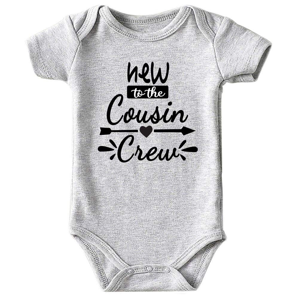 Azzwnee New Cousin Crew Baby Boy Clothes Unisex Funny Baby Girl Baby Bodysuit Gray 0-3 Months