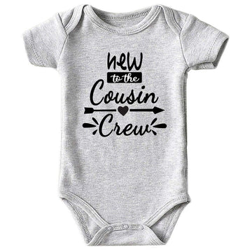 Azzwnee New Cousin Crew Baby Boy Clothes Unisex Funny Baby Girl Baby Bodysuit Gray 0-3 Months