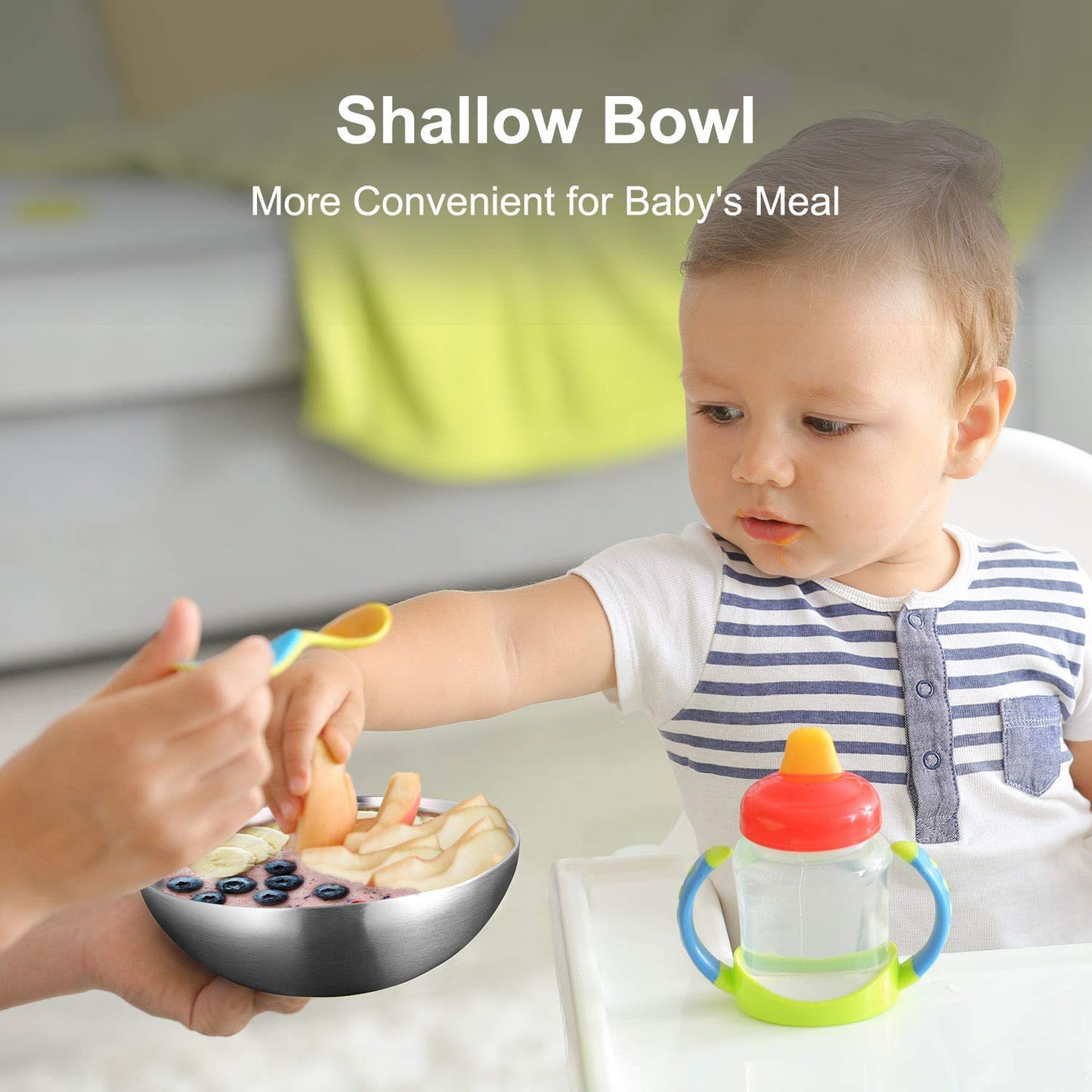 Stainless Steel Bowls, Sus304 18/8 Stainless Steel Food Grade Toddler Bowls Set, 4 Pack Stainless Steel Mixing Bowls, Non Toxic