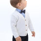 Lilax Baby Boys Basic Long Sleeve V-Neck Classic Knit Cardigan Sweater (White, 3-6 Months)
