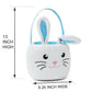 Lofytain Easter Basket Bags,Easter Eggs-Gift Baskets For Kids,Bunny Tote Bag Bucket For Easter Eggs,Toys, Candy,Gifts (Blue)