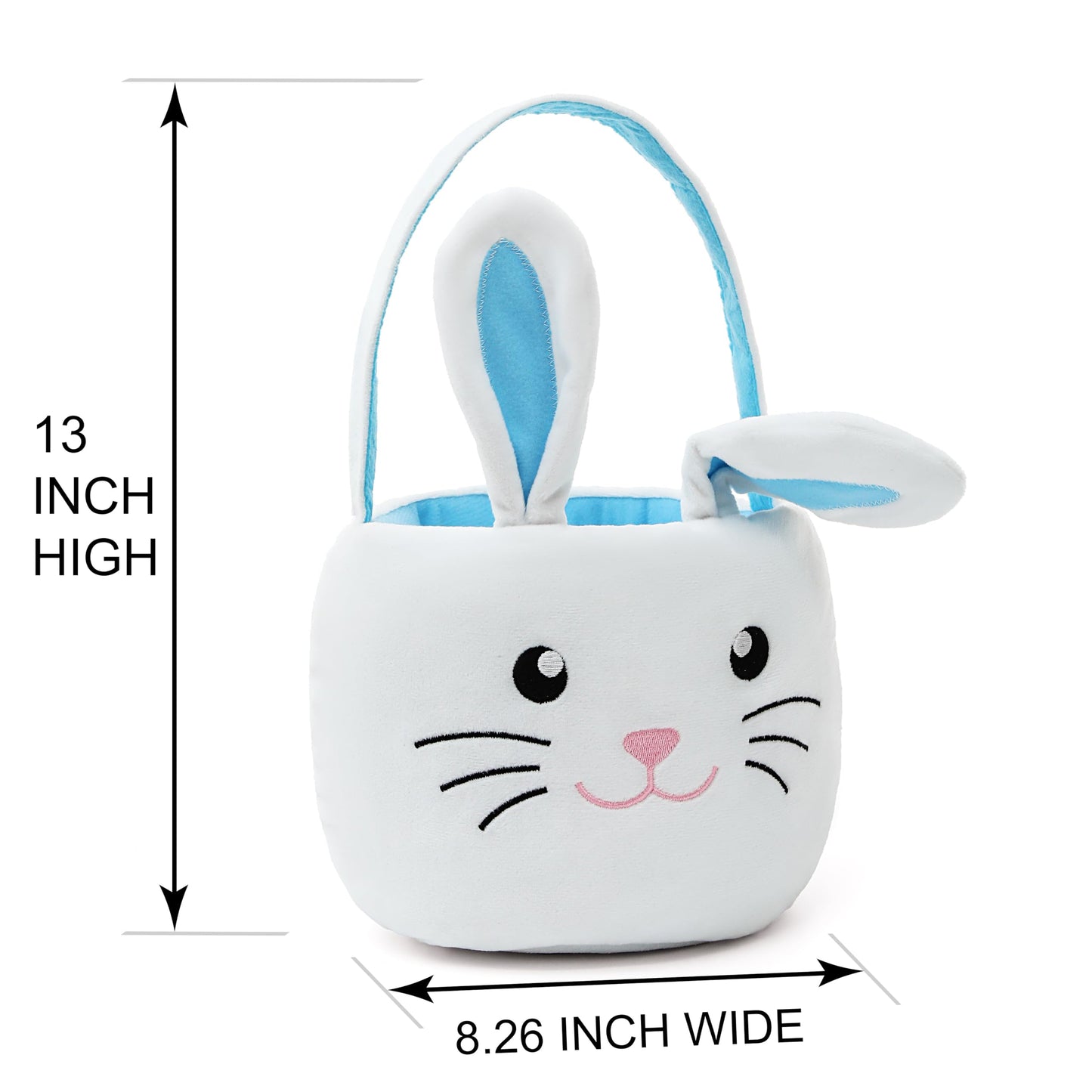 Lofytain Easter Basket Bags,Easter Eggs-Gift Baskets For Kids,Bunny Tote Bag Bucket For Easter Eggs,Toys, Candy,Gifts (Blue)