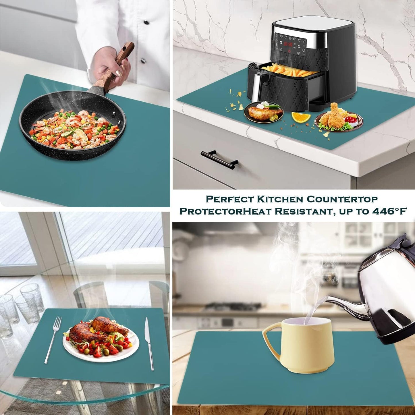 Extra Large Silicone Countertop Mat, Silicone Table Mat Kitchen Counter Protector Nonslip Heat Resistant Silicone Desk Mat For C