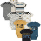 Onesies Brand Baby Boys 8-Pack Short Sleeve Mix & Match Bodysuits And Toddler T Shirt Set, Dangerously Cute Tiger, 0-3 Months Us