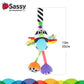 Sassy Boppin Birdie | Developmental Plush Toy for Early Learning | High Contrast | Attaches to Baby Gear for Travel | for Ages N