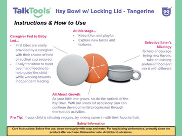 Talktools Itsy Bowl With Locking Lid - Silicone Mixing Bowl Set For Newborn Essentials, Baby Boys, Toddlers, Kids - Suction Baby