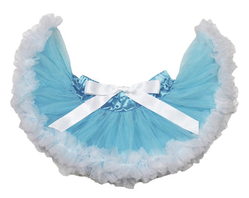Petitebella Double Color Baby Skirt 3-12M (Blue/White, 3-12 Months)