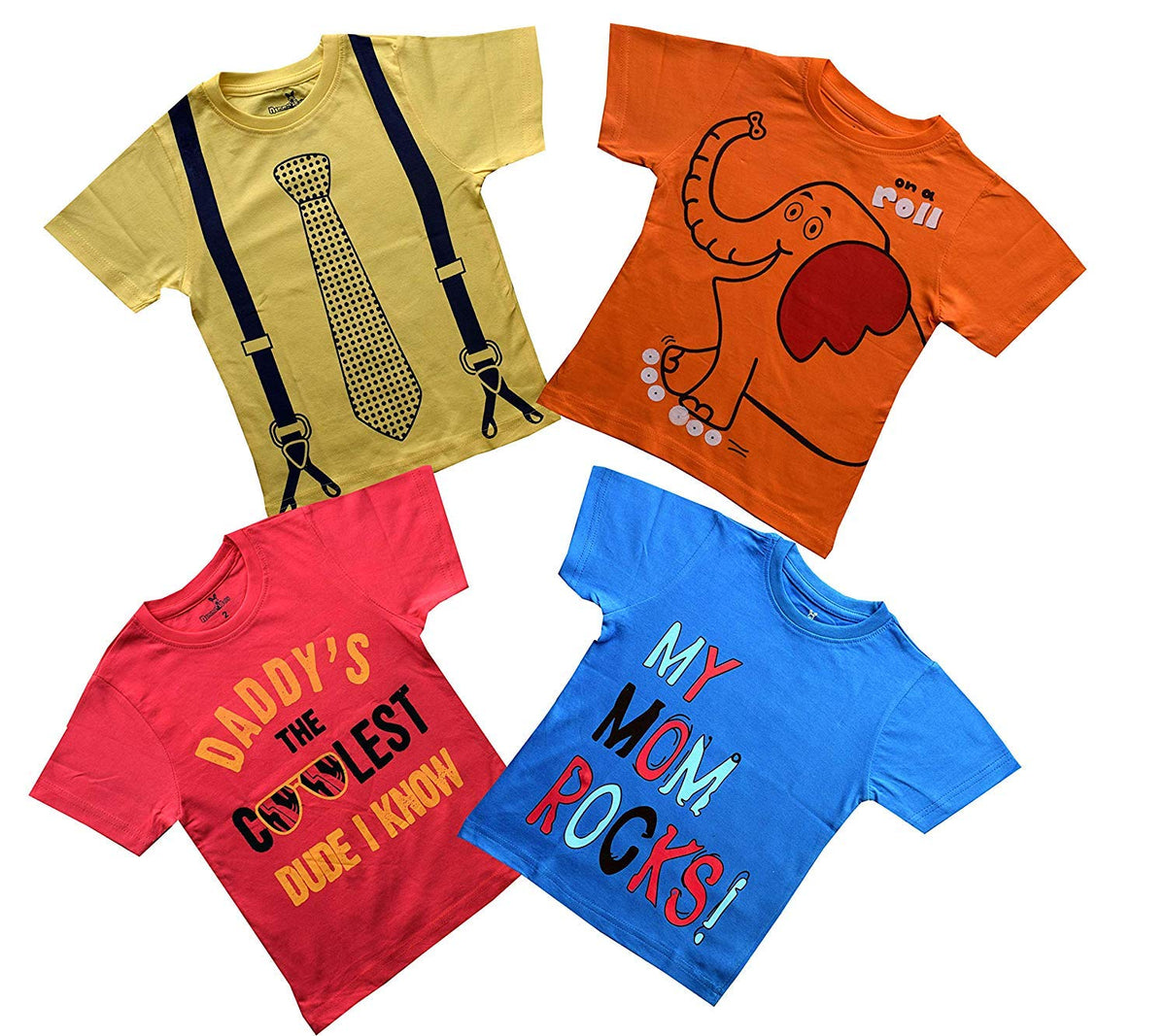 NammaBaby Tees Solid Color Printed TShirts Summer Wear for Kids (1218 Months, RED)