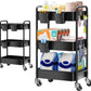 Aofure Baby Diaper Caddy Organizer and Storage, 3 Tier Rolling Cart with Wheels for Newborn Nursery Essentials, Baby Organizers 