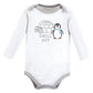 Hudson Baby Unisex Baby Cotton Long-Sleeve Bodysuits, Chill Out Penguin, 6-9 Months