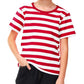 Halloween Boys Waldo Costume Red White Striped Shirt Summer Short Sleeve Crewneck Basic Tee Top 5-6 Years