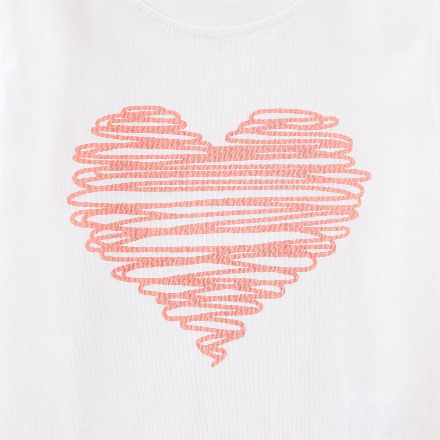 Ninobebe Toddler Girl Valentines Day Outfit Love Heart T-Shirt Bell Bottom Pants Headband 3Pcs Summer Clothes Set 3-4T