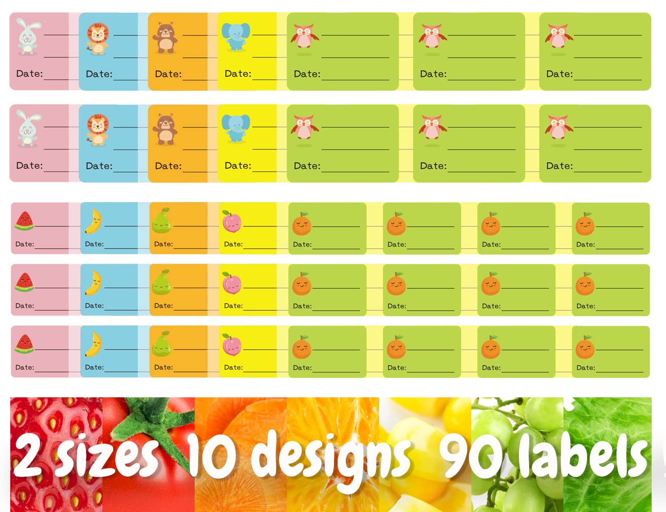 Baby Food Labels, Removable Write-On Daycare Date Labels For Oxo Tot Baby Food Storage Containers, Trays, Jars, Freezer & Dishwa