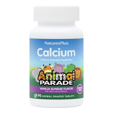 Naturesplus Animal Parade Sugar-Free Children'S Calcium, Vanilla Sundae Flavor - 90 Chewable Animal Shaped Tablets, Pack Of 2 -