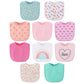 The Peanutshell Baby Girl Terry Bib Set Of 10-100% Cotton, Soft, Absorbent Baby Bibs For Girls, Toddler Baby Girl Bibs Set, Newb