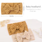 Jollybows 3Pcs Baby Nylon Headbands Hairbands Hair Bow Elastics For Baby Girls Newborn Infant Toddlers Kids (8-White+Beige+Ginge