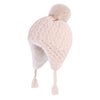 Langzhen Infant Pom Pom Beanie Kid Winter Hats Toddler Cap Knit Warm Beanies Caps For Baby Boys Girls(Beige,12-24 Months)