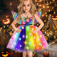 Unicorn Birthday Party Decorations Dress For Girls Gifts For 5 6 Years Old Led Light Up Princess Costume Halloween Christmas Out