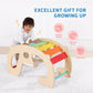 Oook 2 In 1 Rainbow Climbing Toys - Pikler Montessori Climbing Set, Wooden Rocking Horse Toy, Children Indoor Outdoor Play Gym L