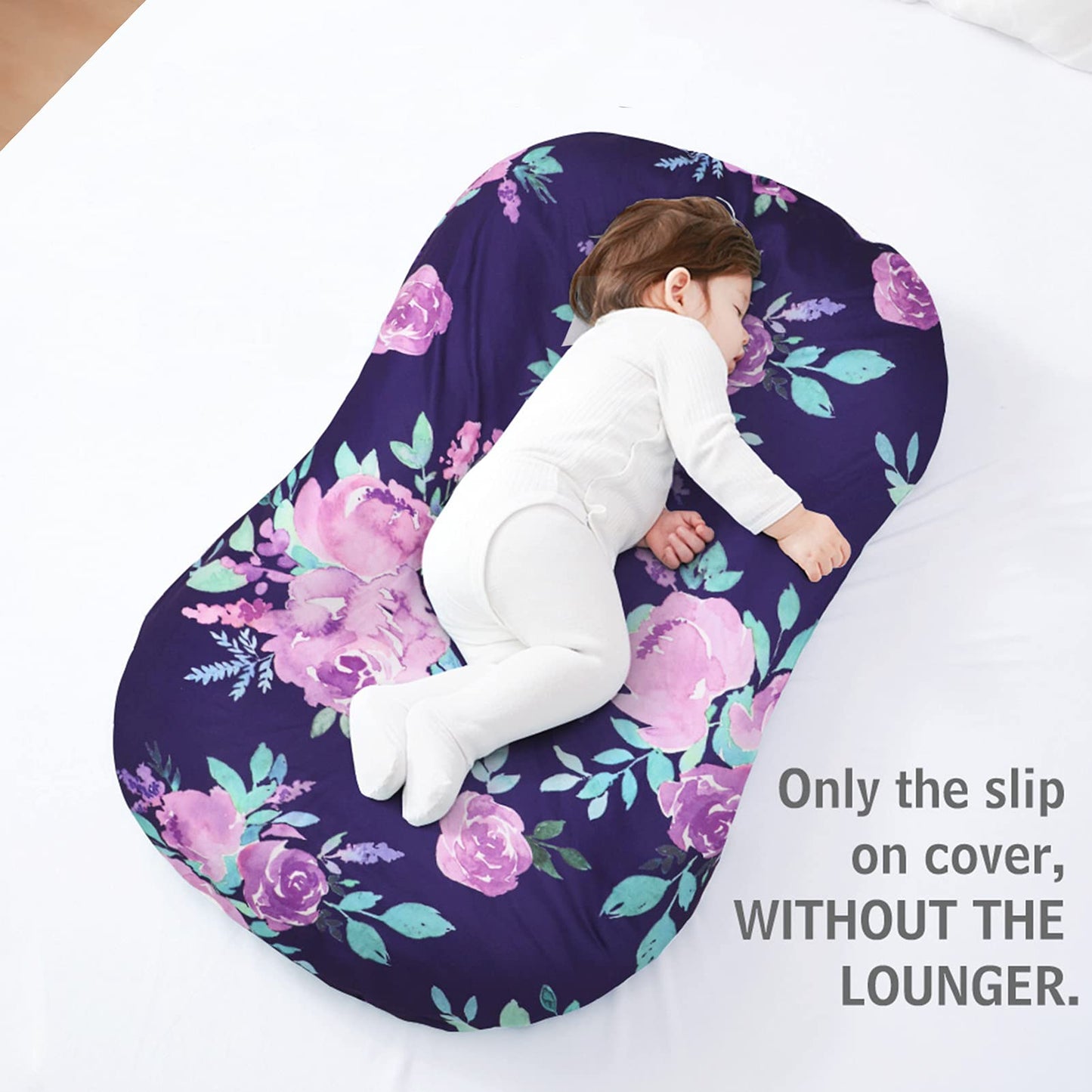Tanofar Baby Lounger Cover, Newborn Lounger Cover For Girls, Removable Nest Slipcover, Soft Comfortable, Machine Washable, Purpl