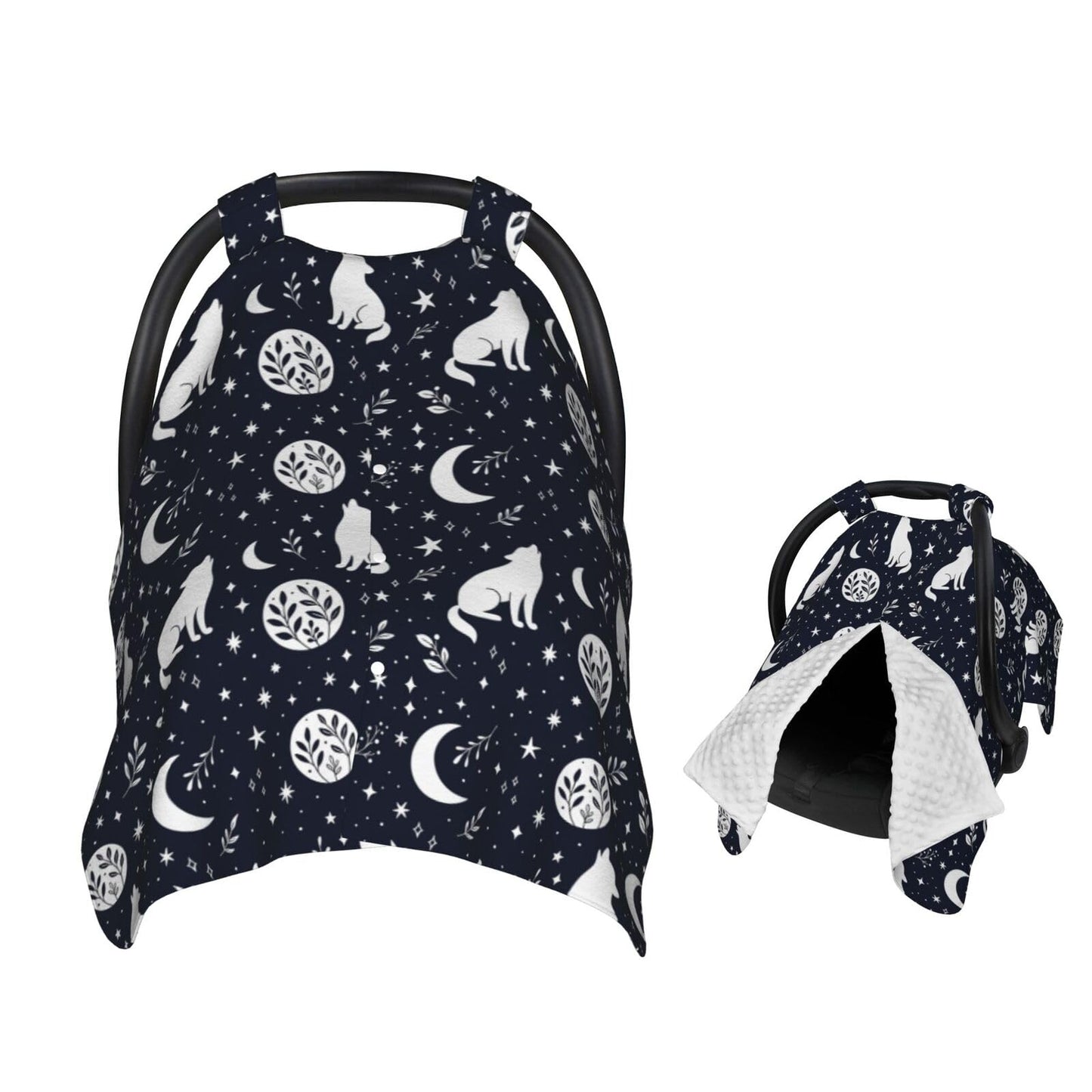 Muishi Wolf Star and Moon Baby Car Seat Canopy Nursing Cover for Newborn Car Seat Breastfeeding Covers Blanket Newborn Shower Gi