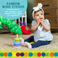 KIDS PREFERRED World of Eric Carle, The Very Hungry Caterpillar Wooden Stacker with Colorful Rainbow Rings, 7 Inch Stacking Soli