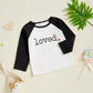Canis Toddler Baby Boys Girls Valentines Day Shirt Monster Truck Loved Heart Graphic Tee Raglan Long Sleeve Top (White Loved, 5-