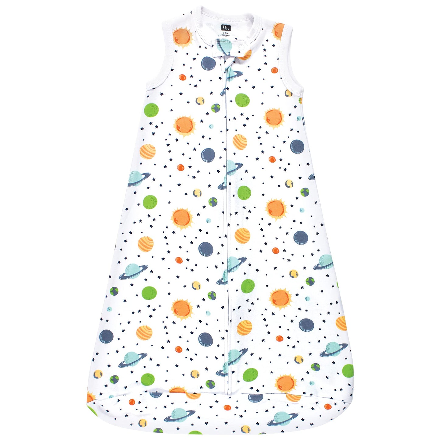 Hudson Baby Unisex Baby Interlock Cotton Sleeveless Sleeping Bag, Space, 12-18 Months
