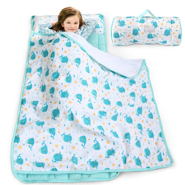 Toddler Nap Mat With Pillow And Blanket, Bluey Lightweight Kids Nap Mats For Preschool Daycare, Travel Sleeping Bag For Boys Gir