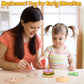 Aizweb Montessori, Stacking Toys- Wooden Burger for 3 Year Old Toddlers and Kids Preschool, Fine Motor Skill Educational Learnin